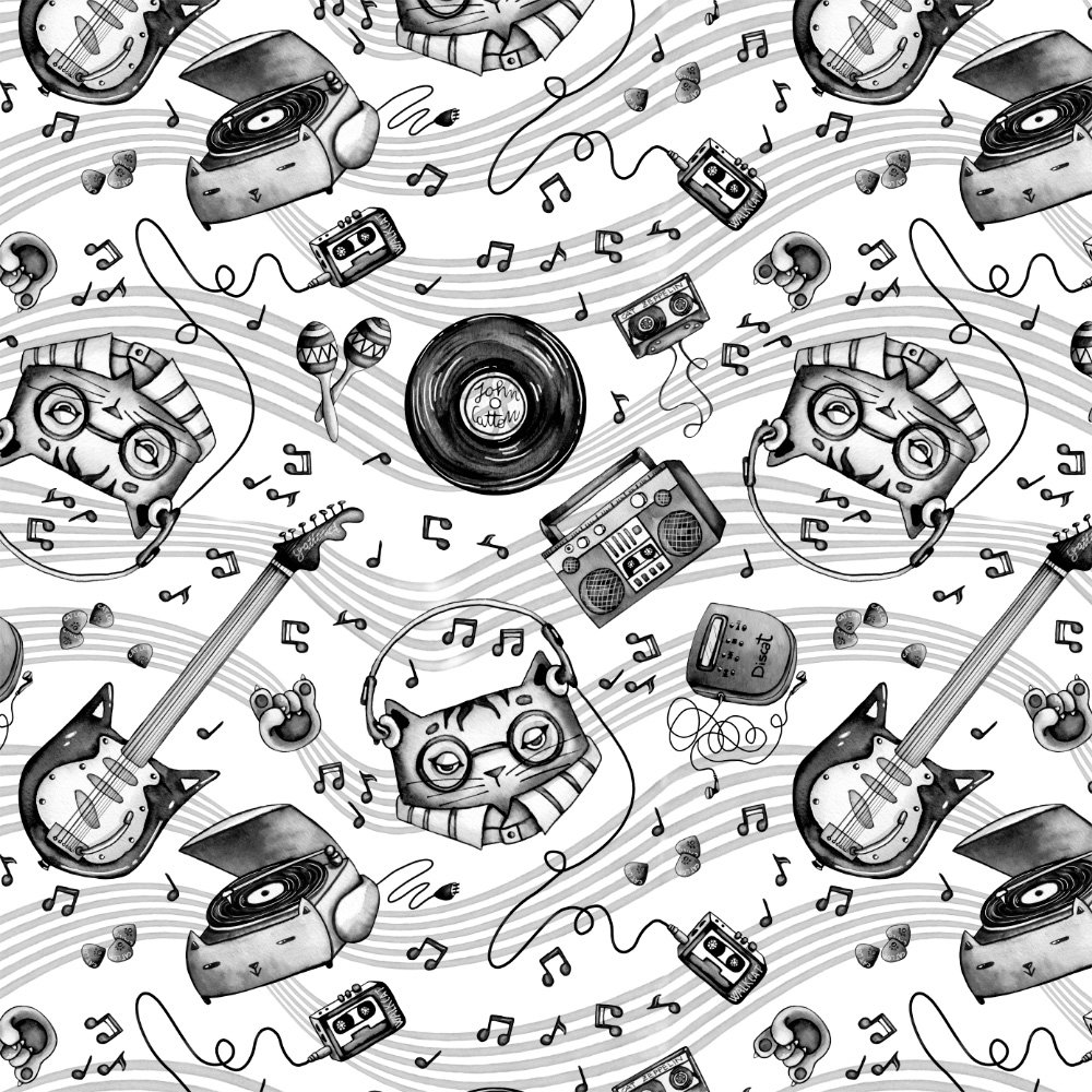 pattern musicale gatti