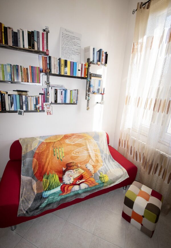 Plaid ecologico pile rpet morbidissimo con gatto zen MaremmaGatta