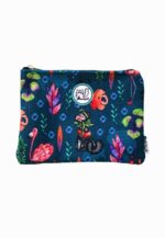 astuccio pochette con gatta e colori tropicali maremmagatta